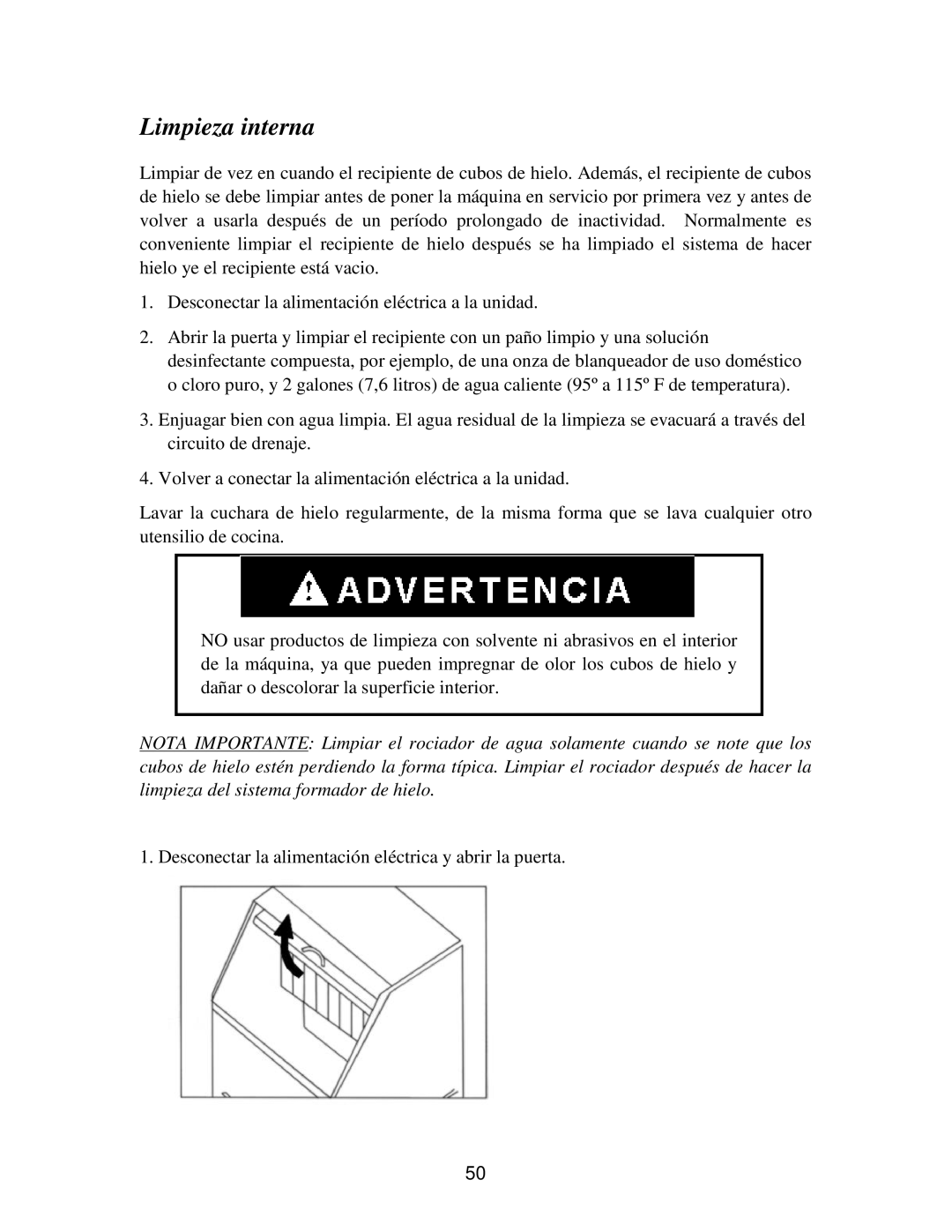 Franklin Industries, L.L.C FIM120, FIM90 user manual Limpieza interna 