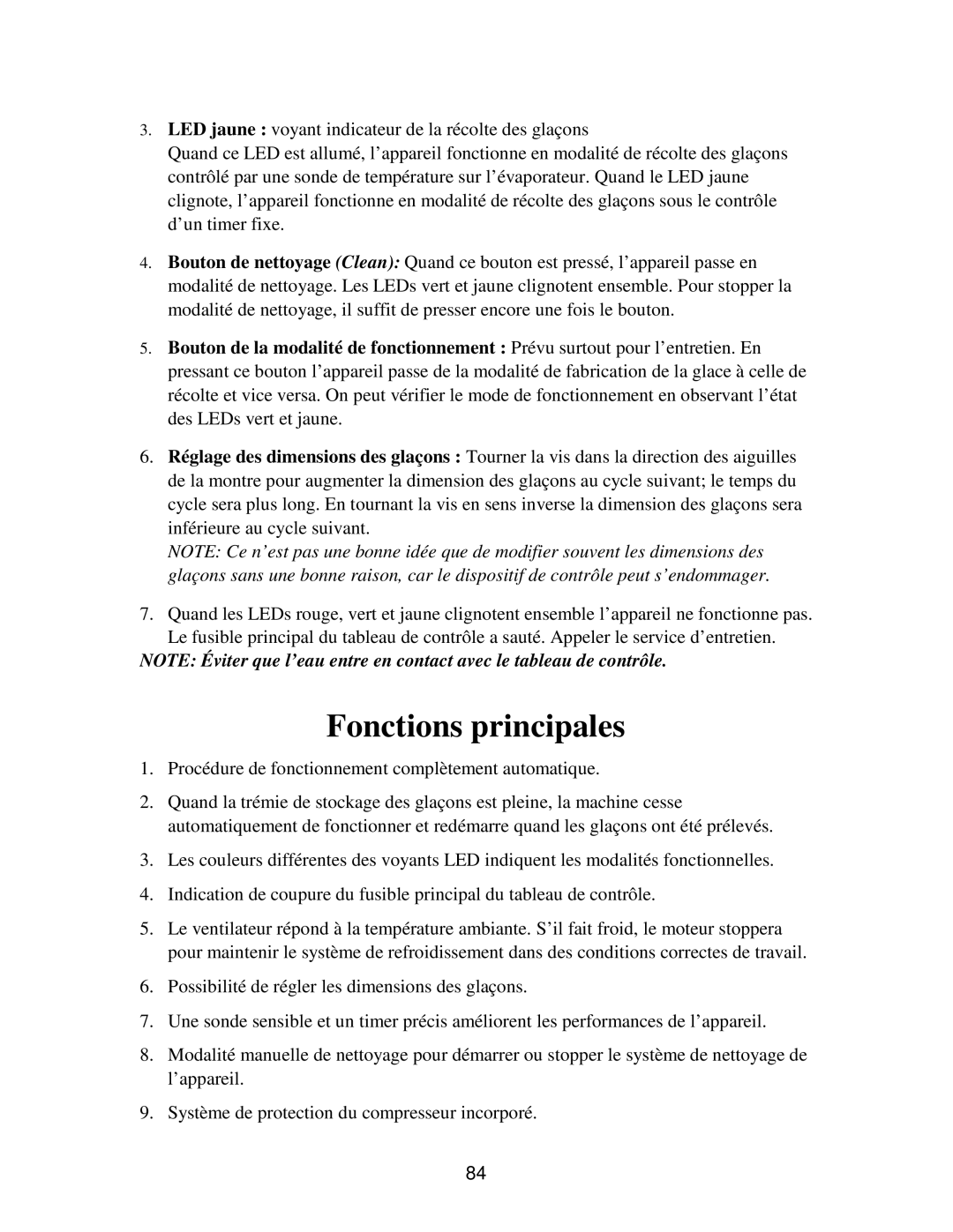 Franklin Industries, L.L.C FIM120, FIM90 user manual Fonctions principales 