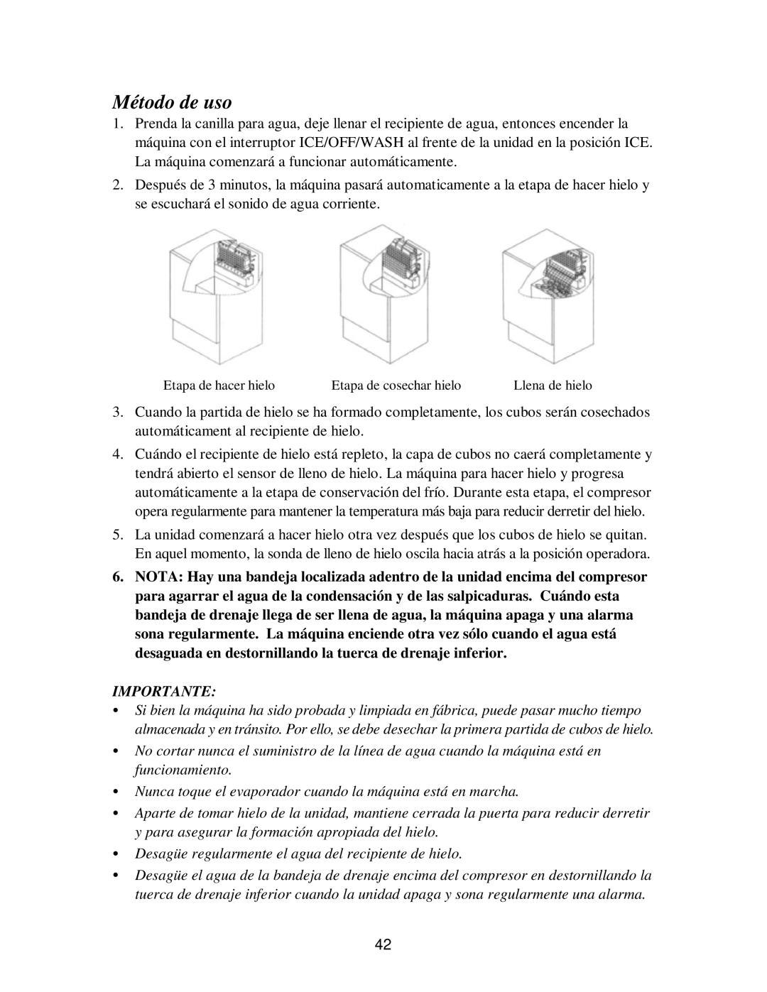 Franklin Industries, L.L.C fim35 user manual Método de uso, Importante 