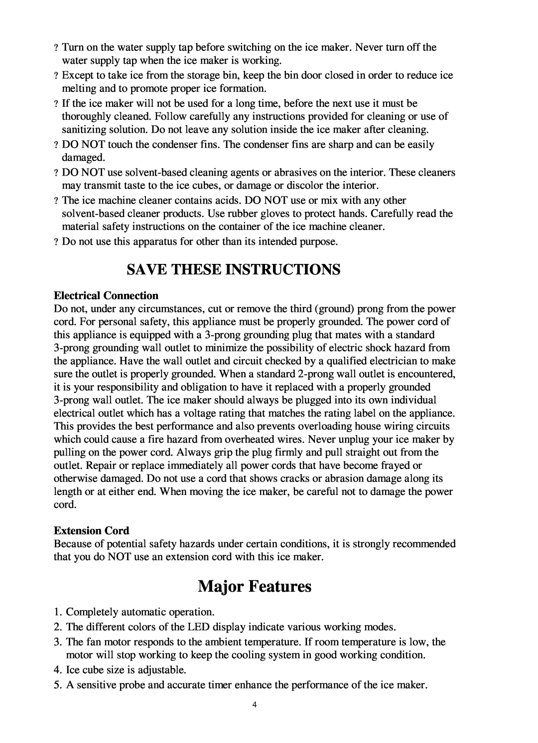 Franklin Industries, L.L.C FIM400 user manual Major Features, Save These Instructions 