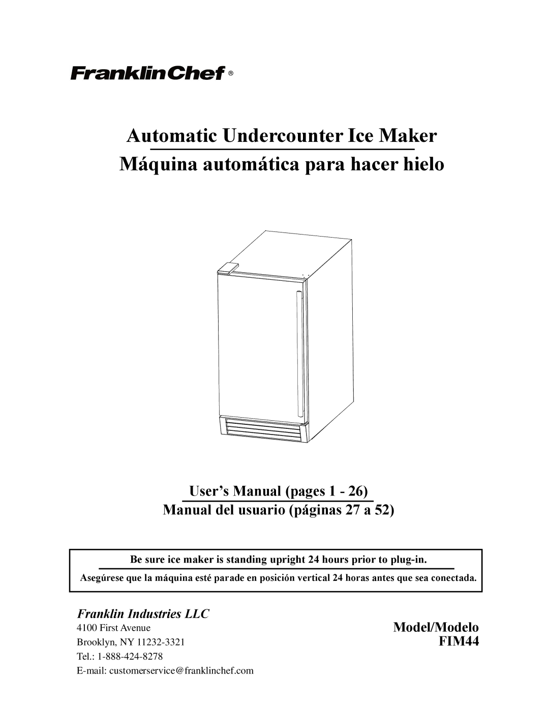 Franklin Industries, L.L.C FIM44 user manual User’s Manual pages 1 Manual del usuario páginas 27 a 