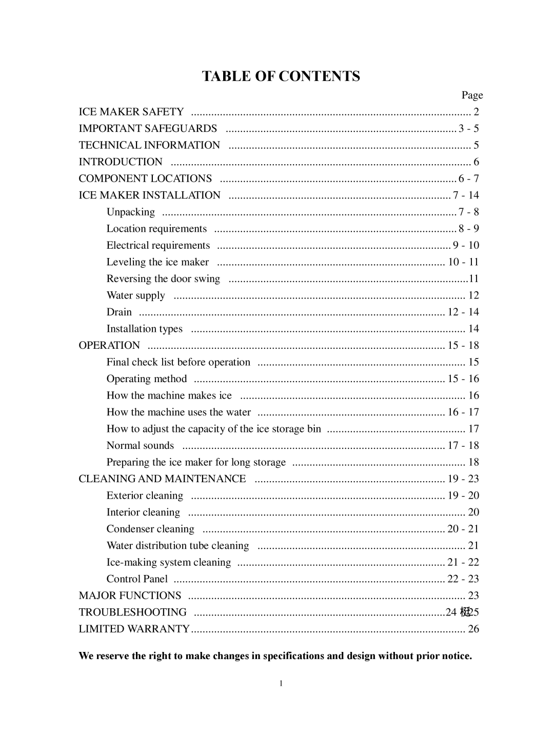 Franklin Industries, L.L.C FIM44 user manual Table of Contents 