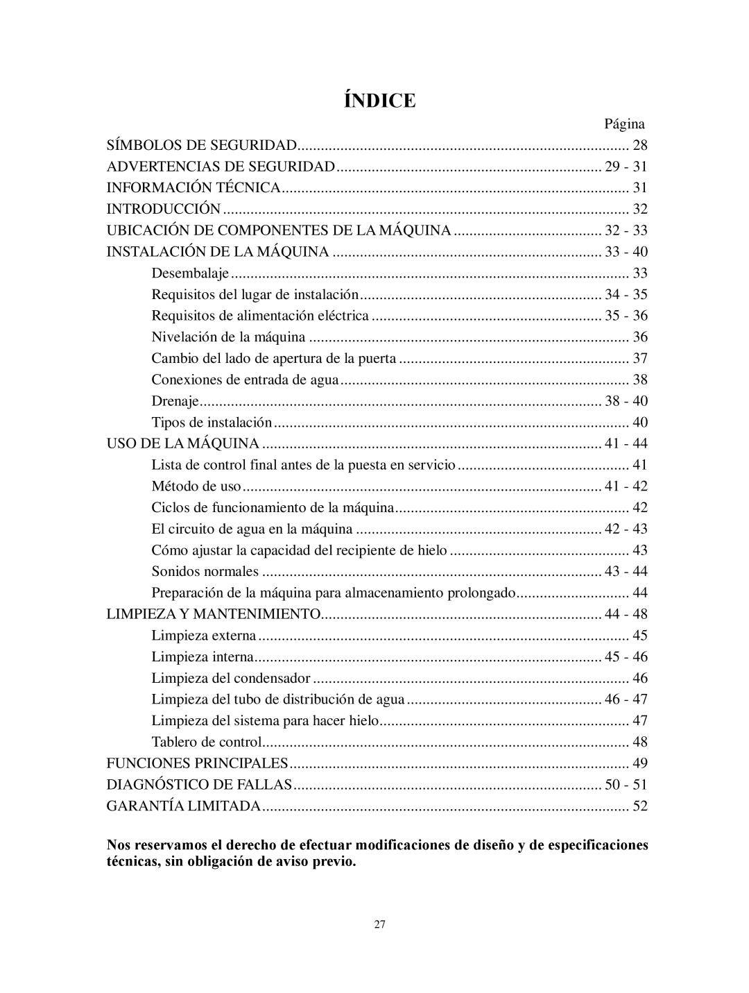 Franklin Industries, L.L.C FIM44 user manual Índice 