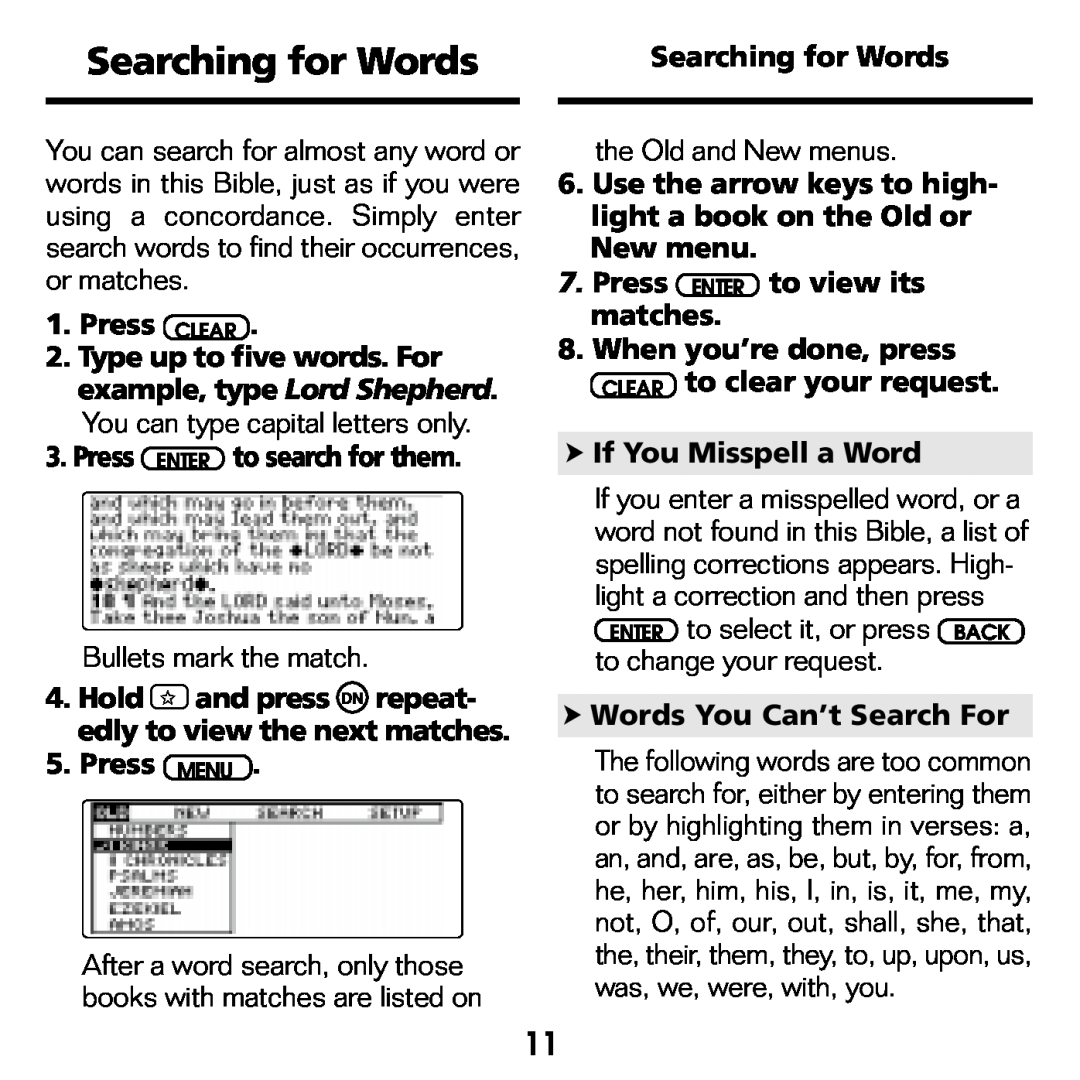 Franklin KJB-770 manual Searching for Words 