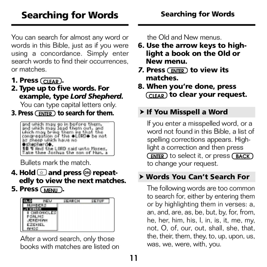 Franklin KJB-770 manual Searching for Words, Words You Can’t Search For 