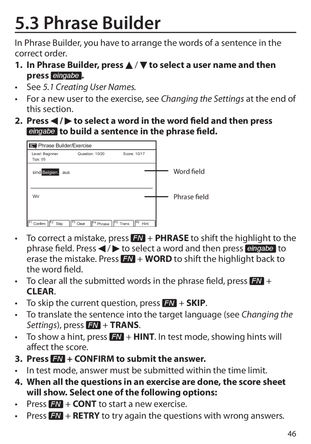 Franklin BDS-6100, Language Master Language Learning Library manual Phrase Builder, Clear 