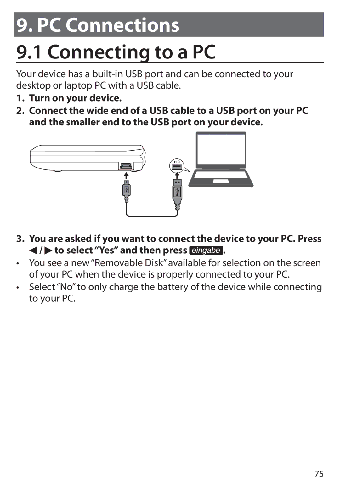 Franklin Language Master Language Learning Library, BDS-6100 manual Connecting to a PC, To select Yes and then press eingabe 