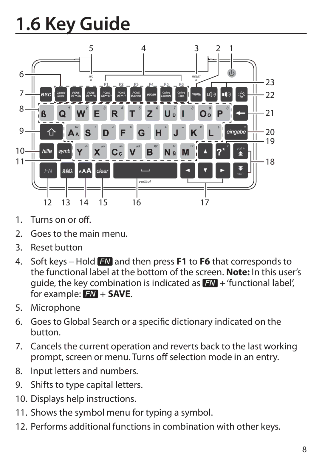 Franklin BDS-6100, Language Master Language Learning Library manual Key Guide 