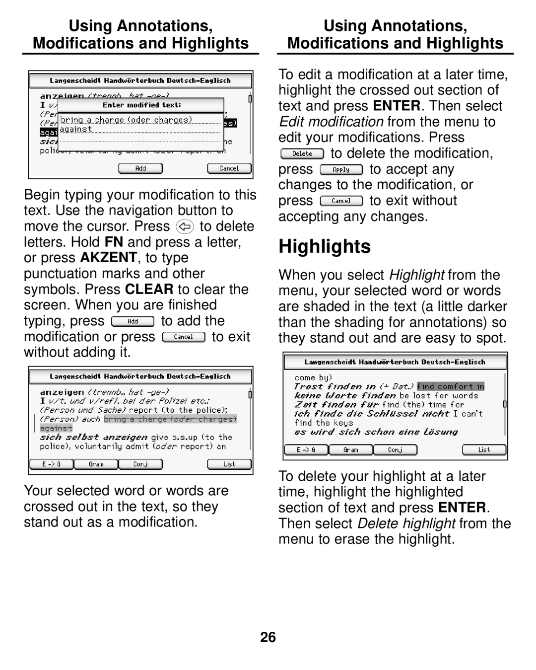 Franklin LDE-1900 manual Highlights 