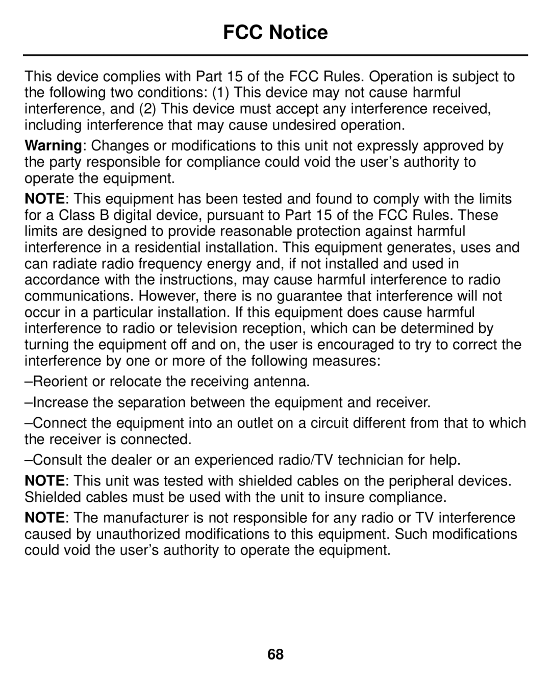 Franklin LDE-1900 manual FCC Notice 