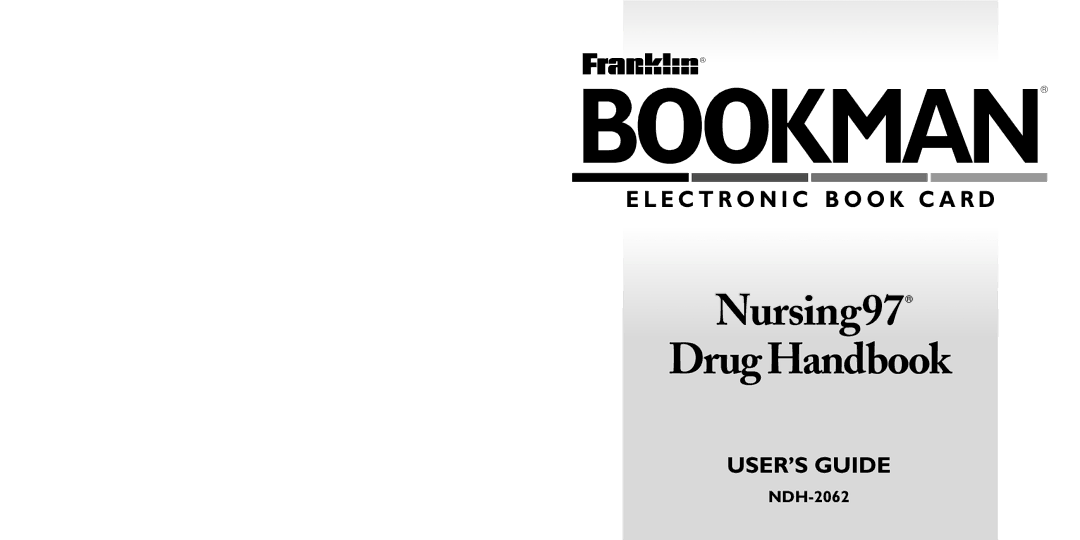 Franklin NDH-2062 manual Bookman 