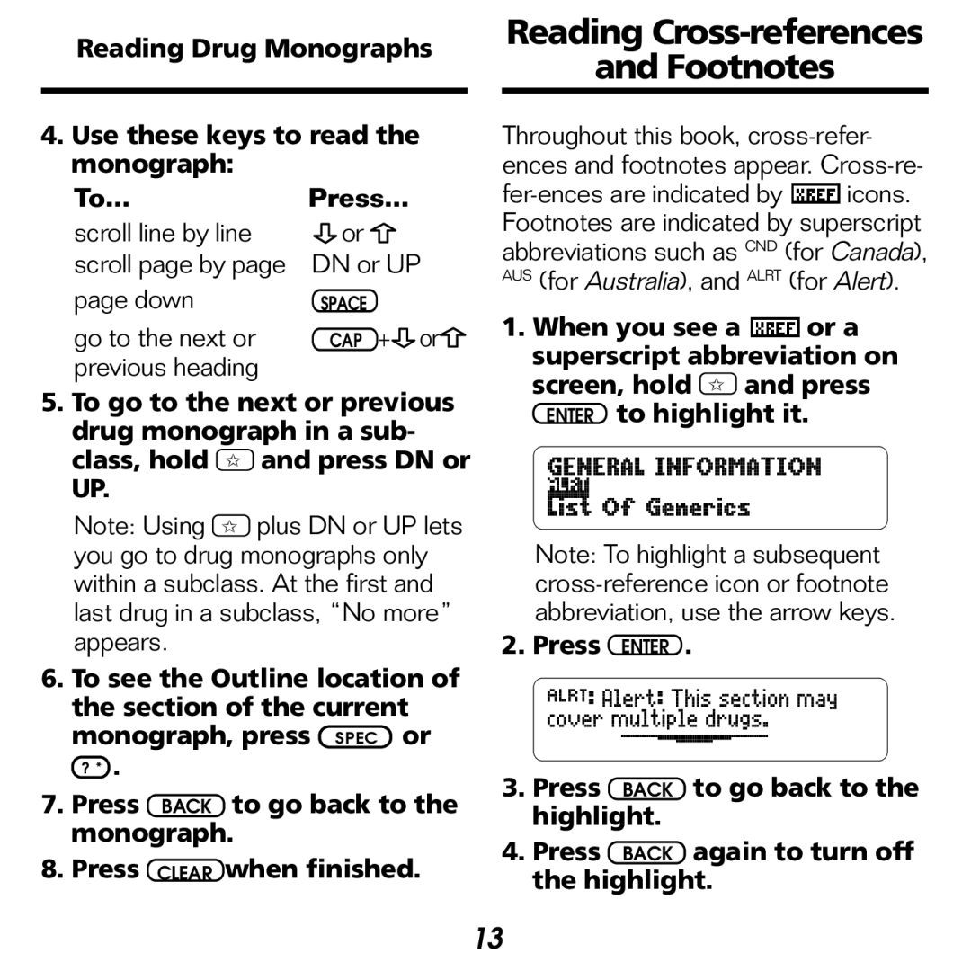 Franklin NDH-2062 manual Reading Cross-references Footnotes 