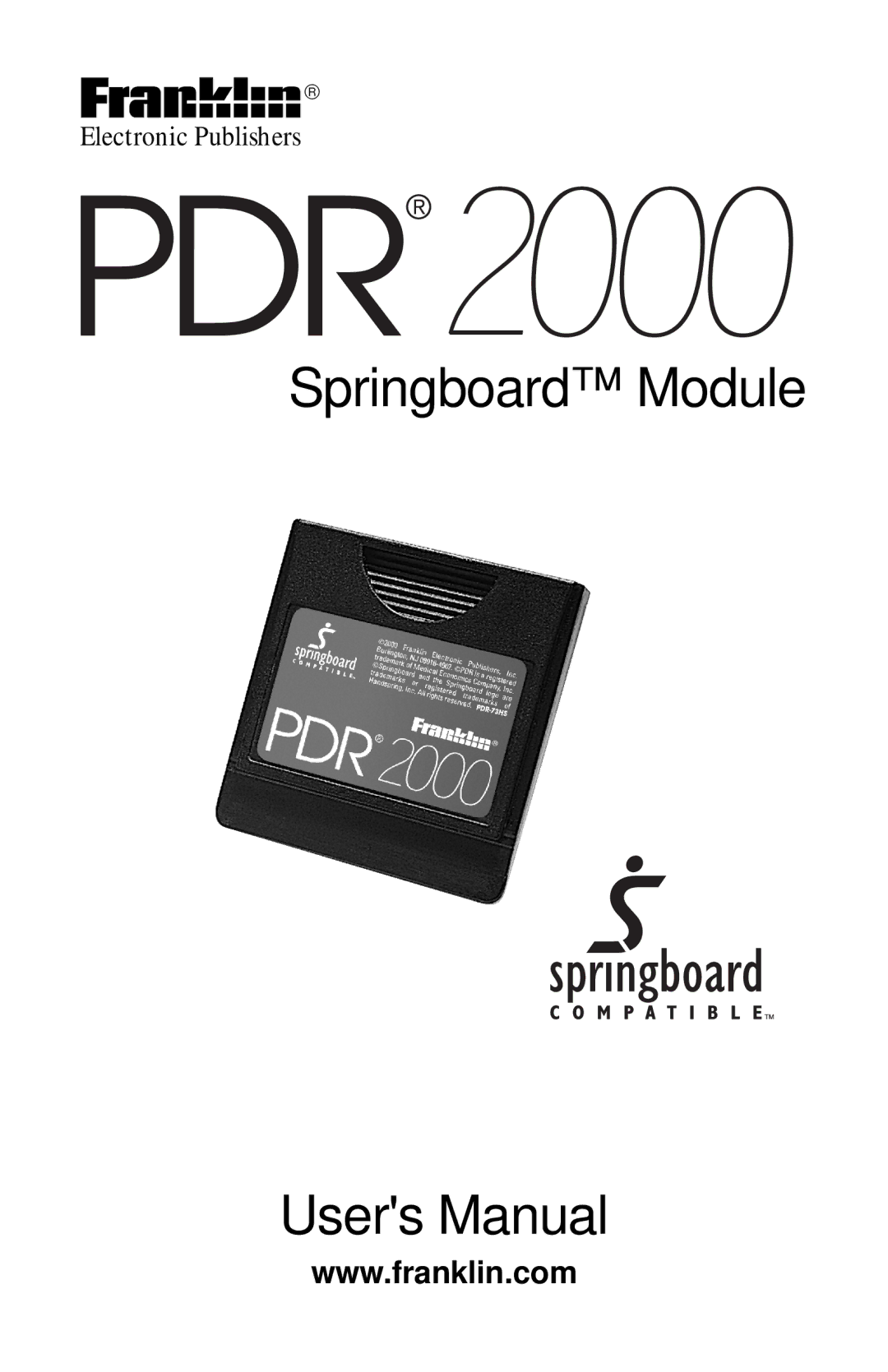 Franklin PDR 2000 user manual Springboard Module 