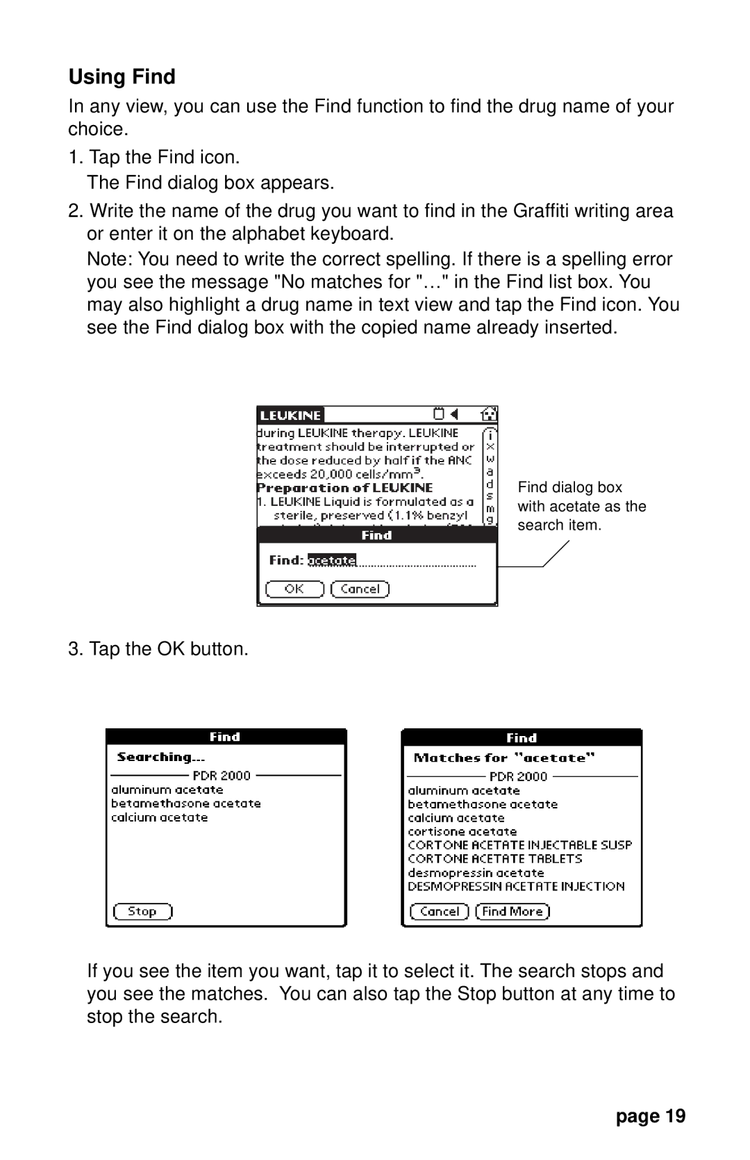 Franklin PDR 2000 user manual Using Find 