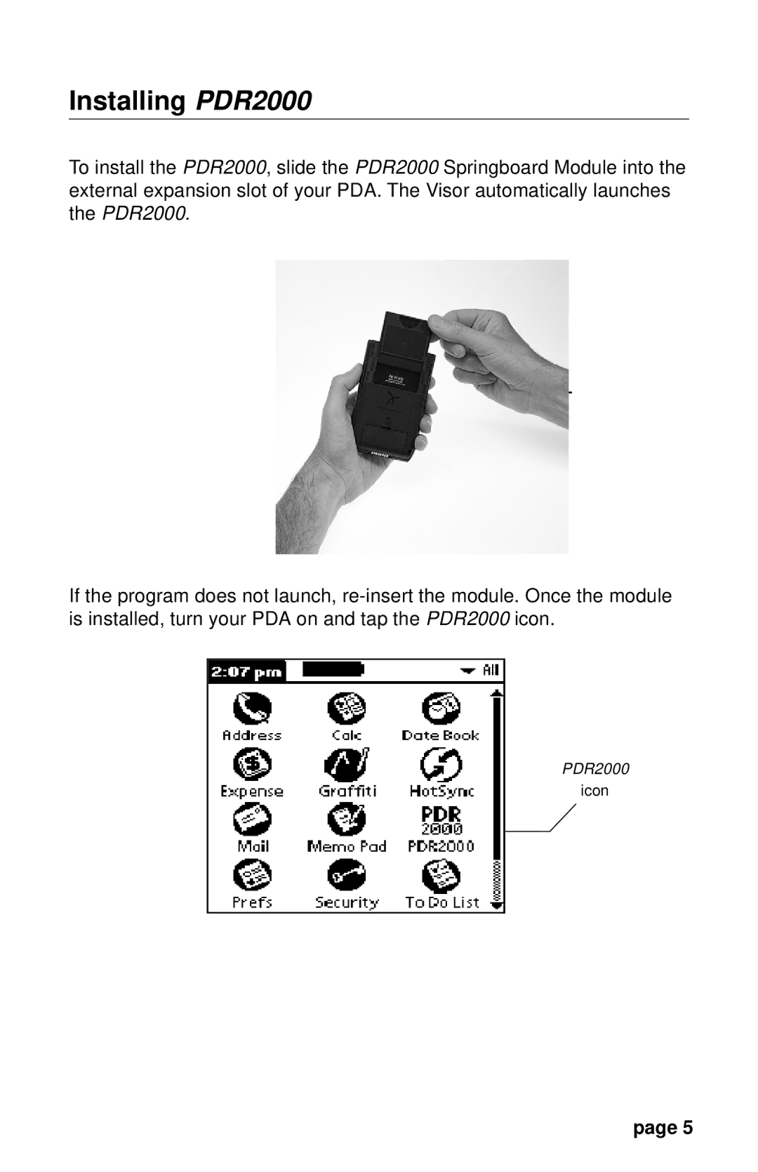 Franklin PDR 2000 user manual Installing PDR2000 