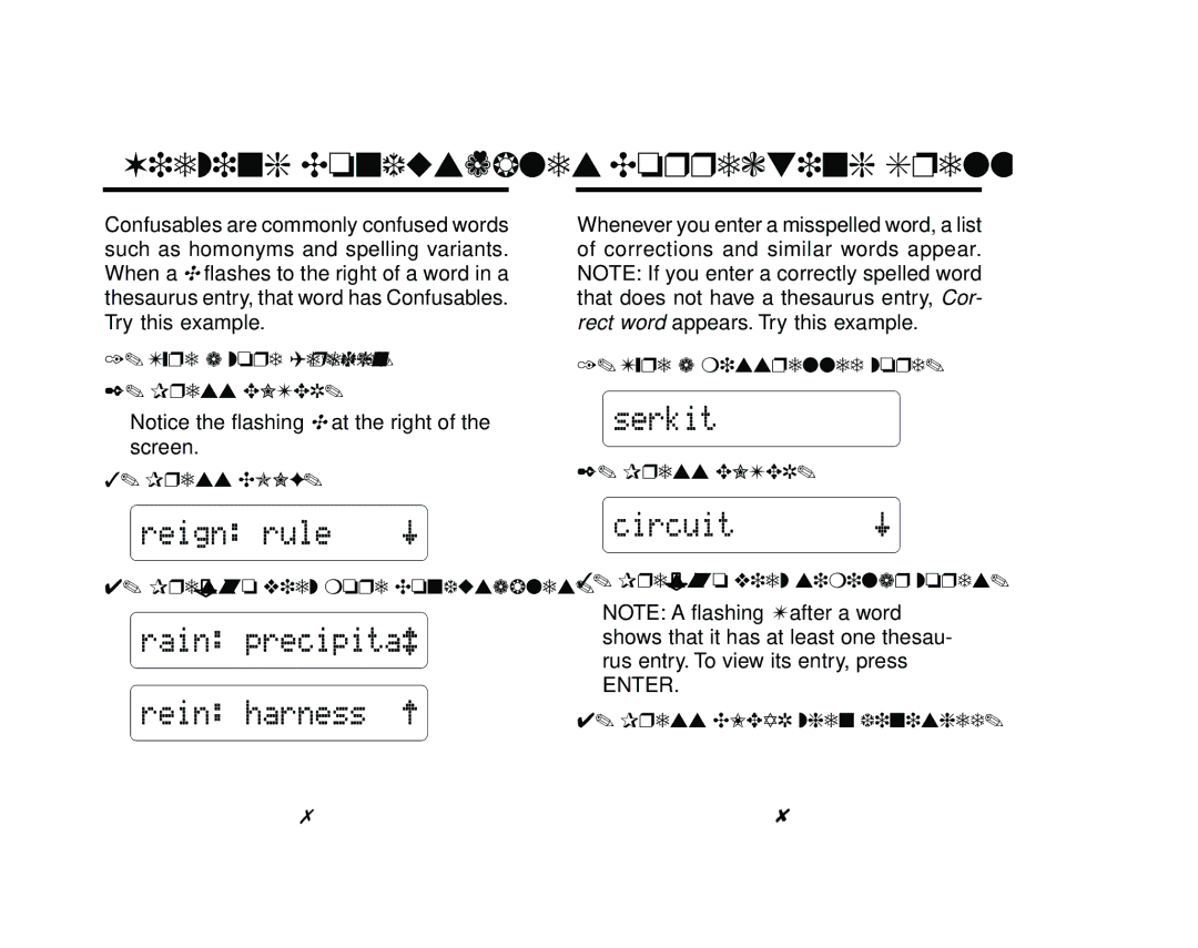 Franklin QC-20 manual Viewing Confusables, Correcting Spellings 