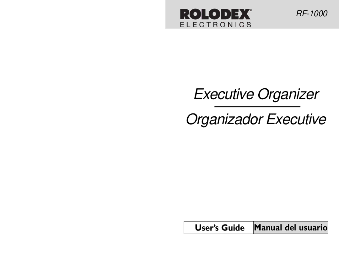 Franklin RF-1000 manual Executive Organizer Organizador Executive 