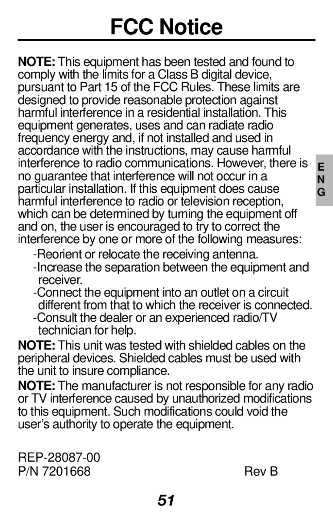 Franklin RF-1000 manual FCC Notice 