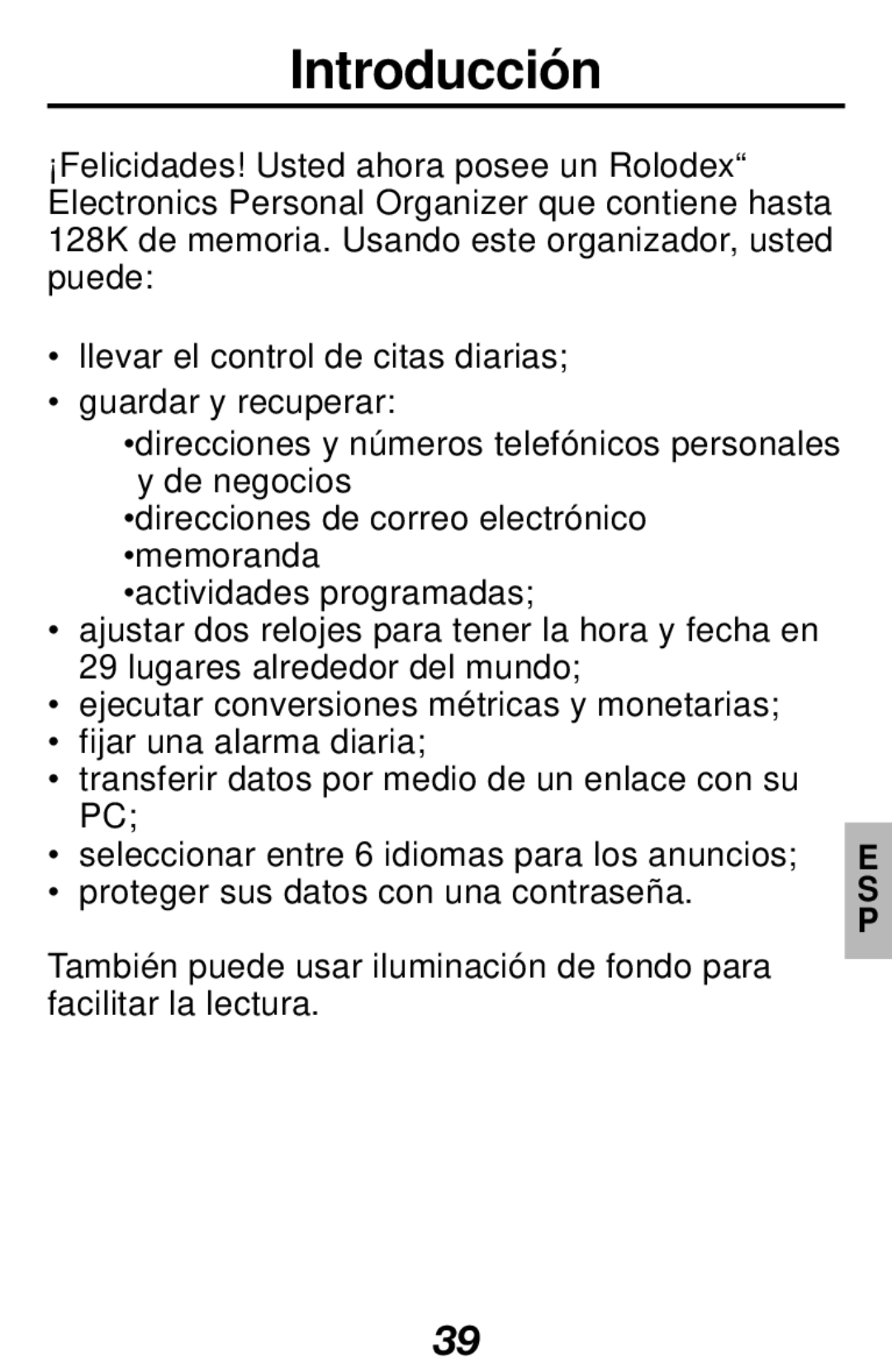 Franklin RF-128b manual Introducción 