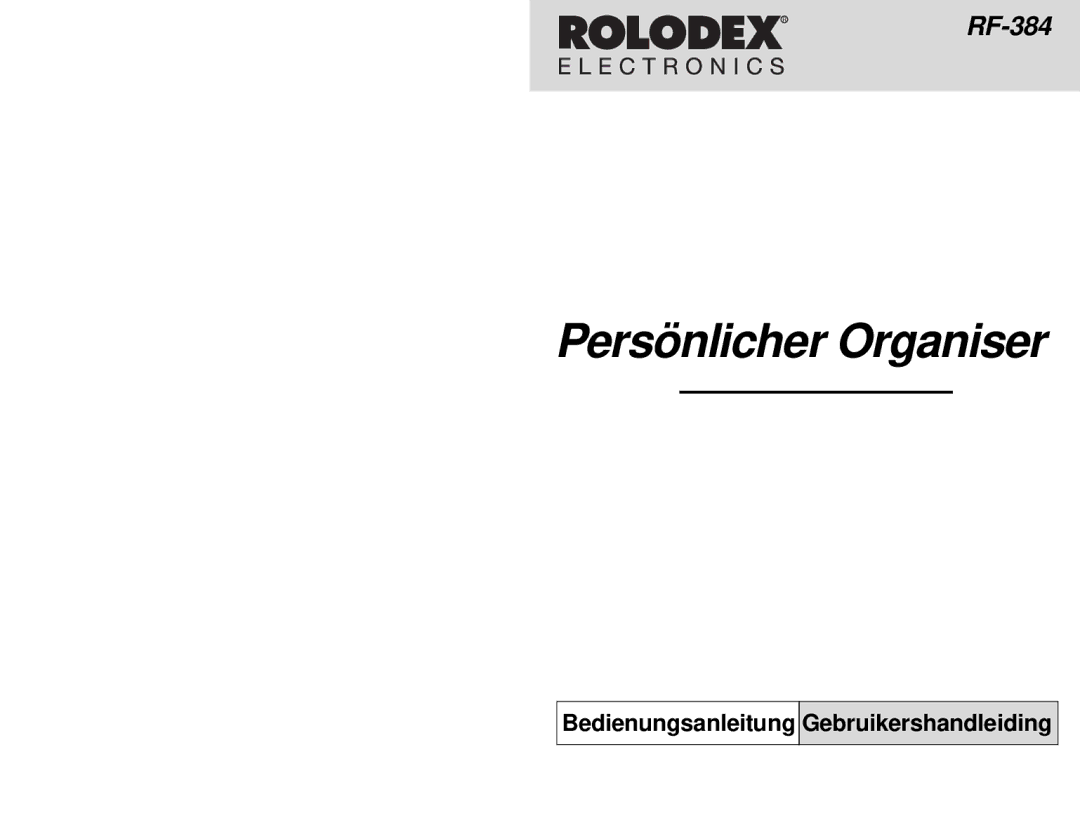 Franklin RF-384 manual Persönlicher Organiser 