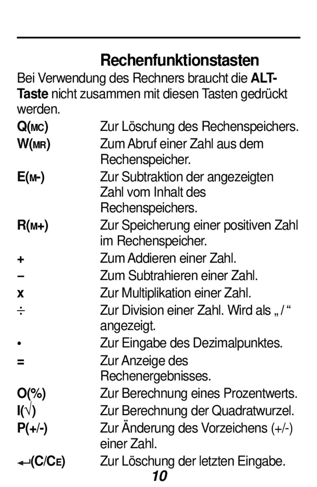 Franklin RF-384 Zum Abruf einer Zahl aus dem, Zahl vom Inhalt des, Rechenspeichers, Rm+, Im Rechenspeicher, Einer Zahl 