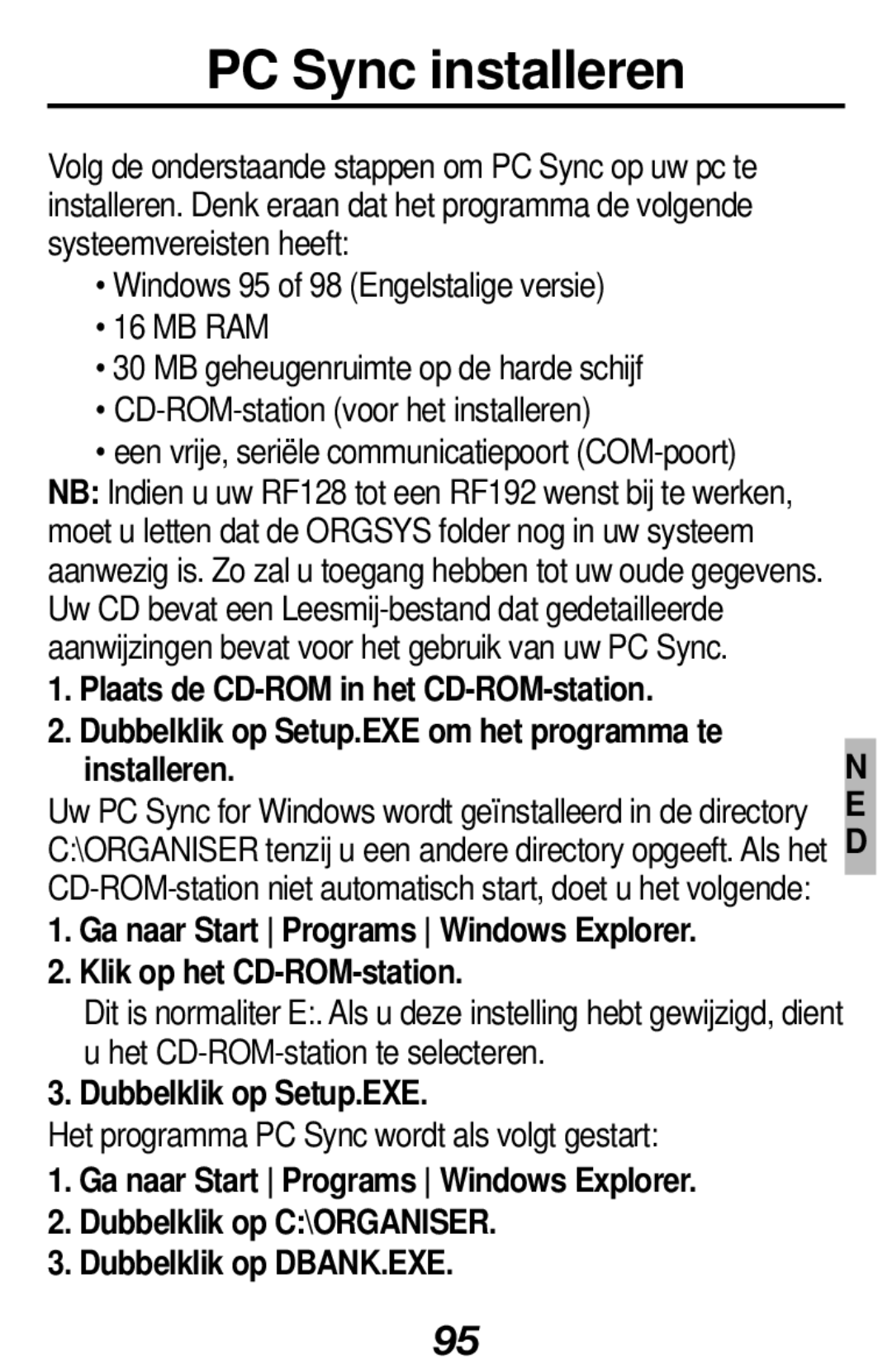 Franklin RF-512a manual PC Sync installeren, Dubbelklik op Setup.EXE 