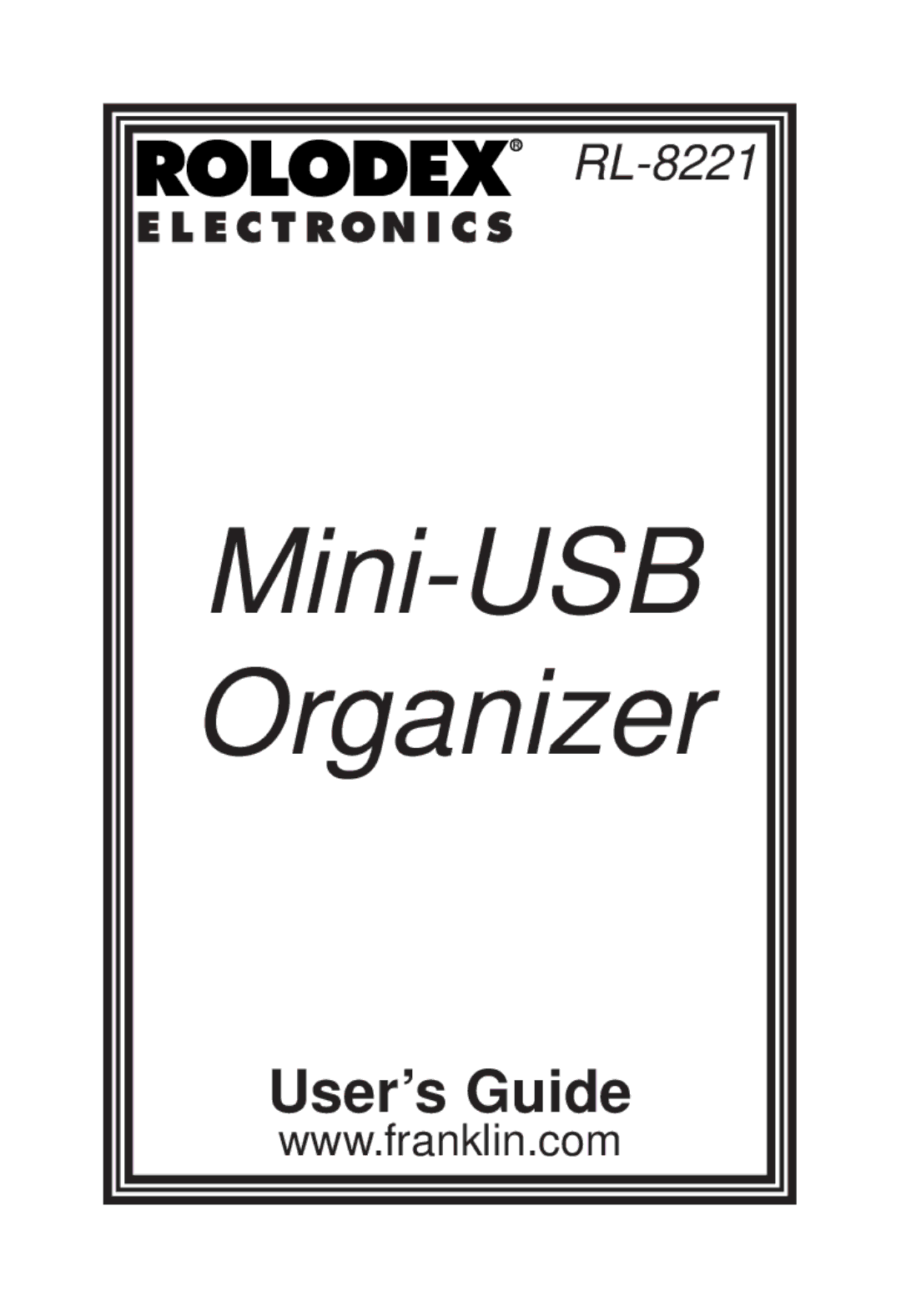 Franklin RL-8221 manual Mini-USB Organizer 