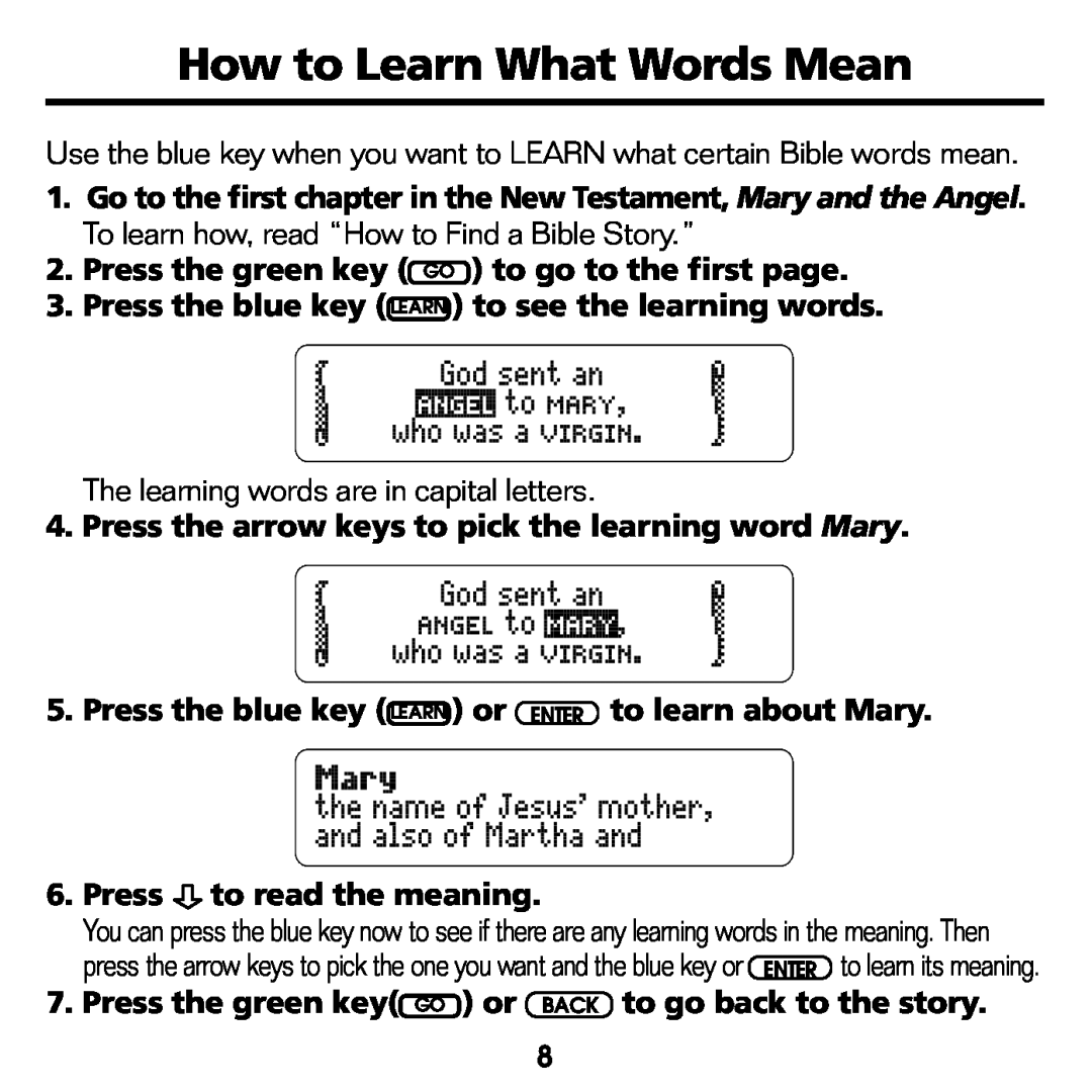 Franklin RMB-2030 manual How to Learn What Words Mean 