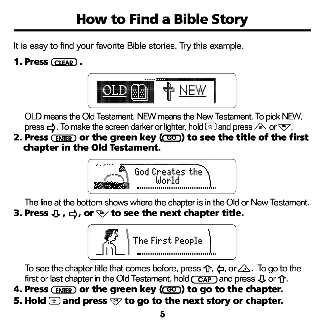 Franklin RMB-2030 manual How to Find a Bible Story 
