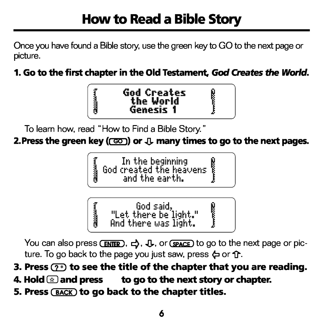 Franklin RMB-2030 manual How to Read a Bible Story 