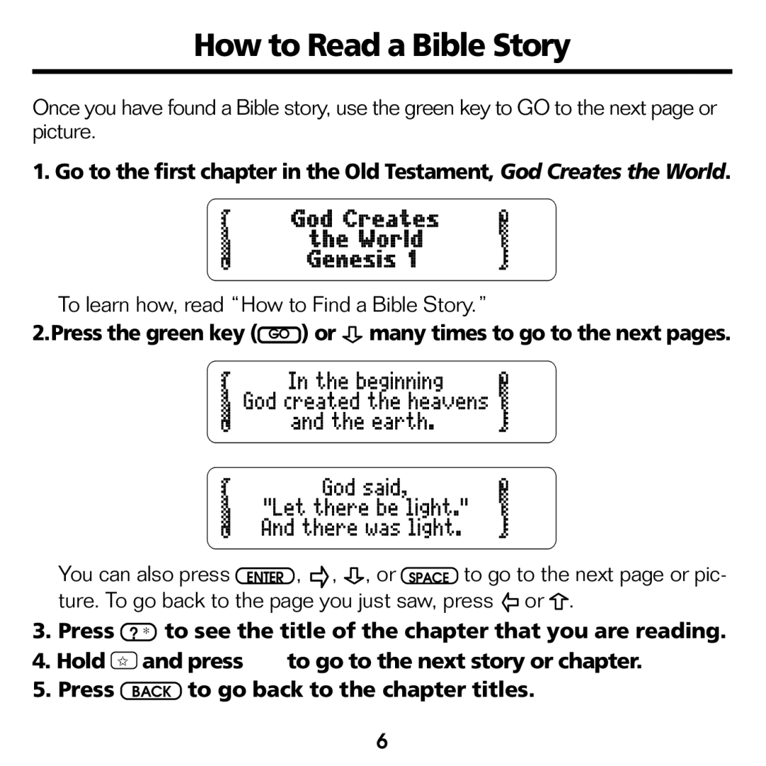 Franklin RMB-2030 manual How to Read a Bible Story 