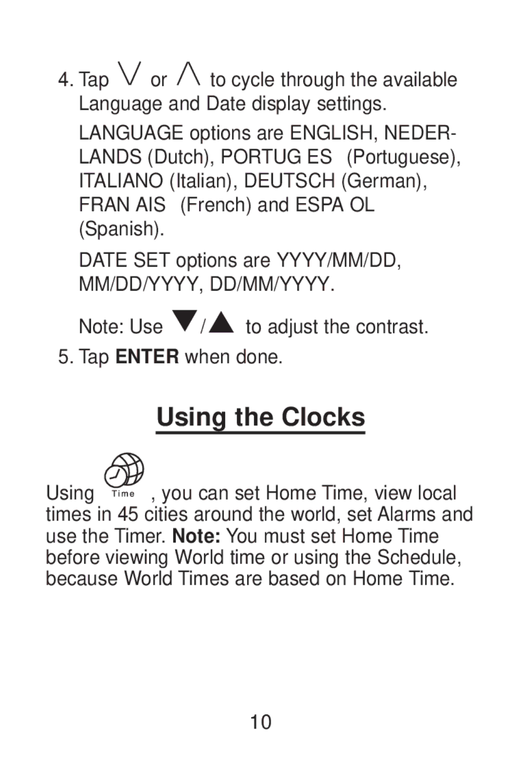 Franklin RT-8015 manual Using the Clocks 