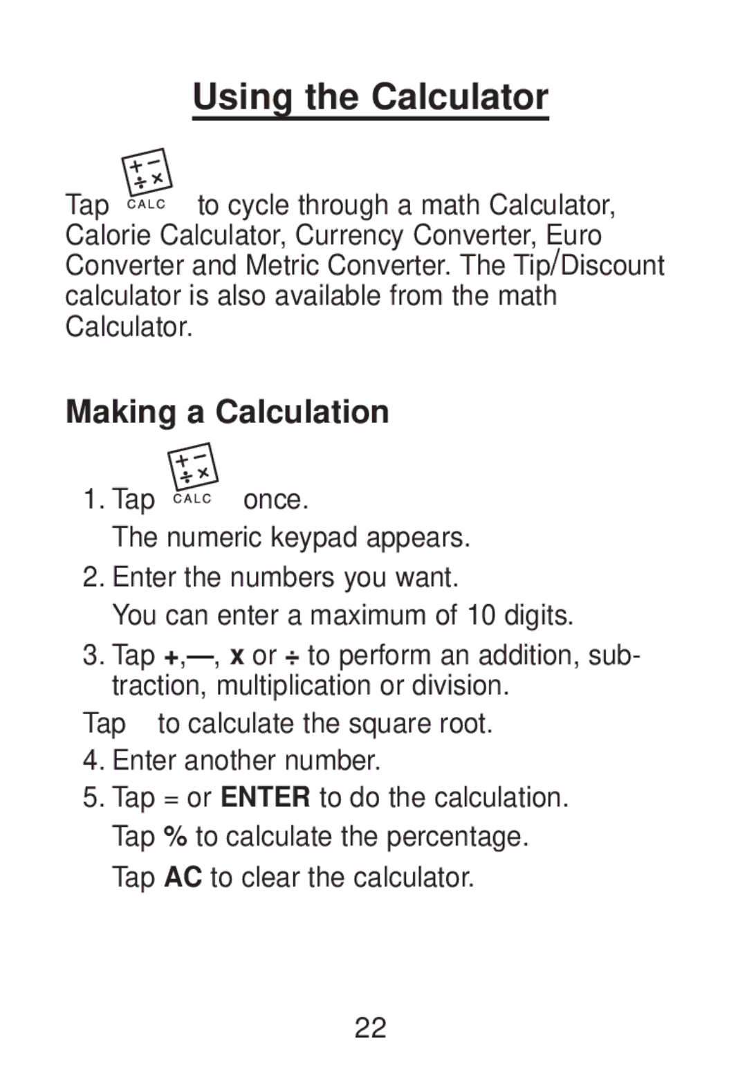 Franklin RT-8015 manual Using the Calculator, Making a Calculation 