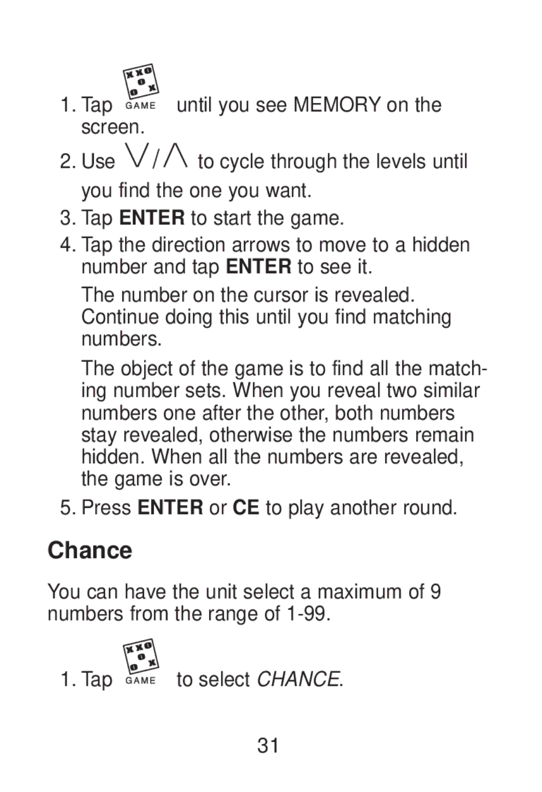 Franklin RT-8015 manual Chance 