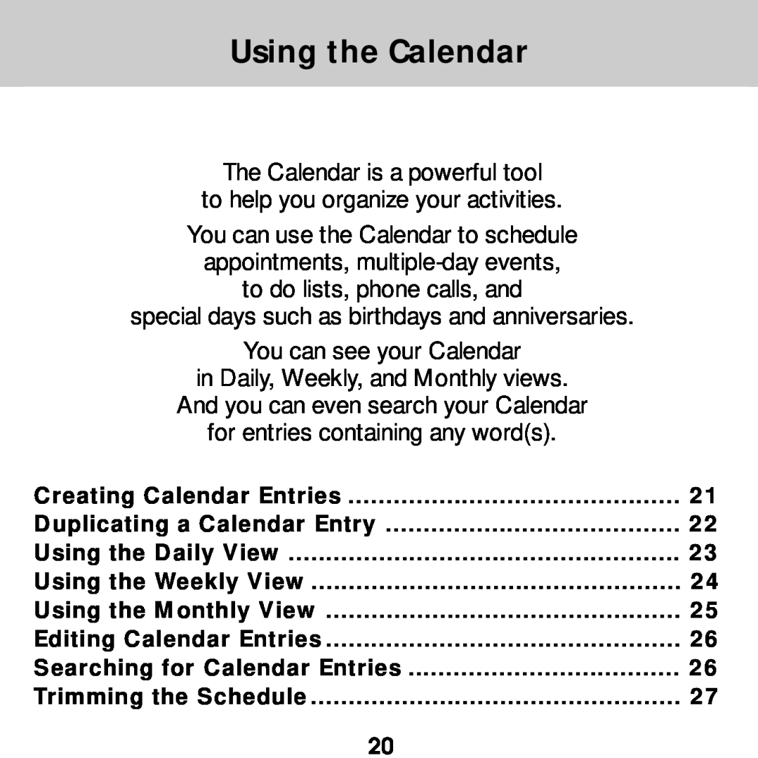 Franklin SDK-763, SDK-765 manual Using the Calendar 