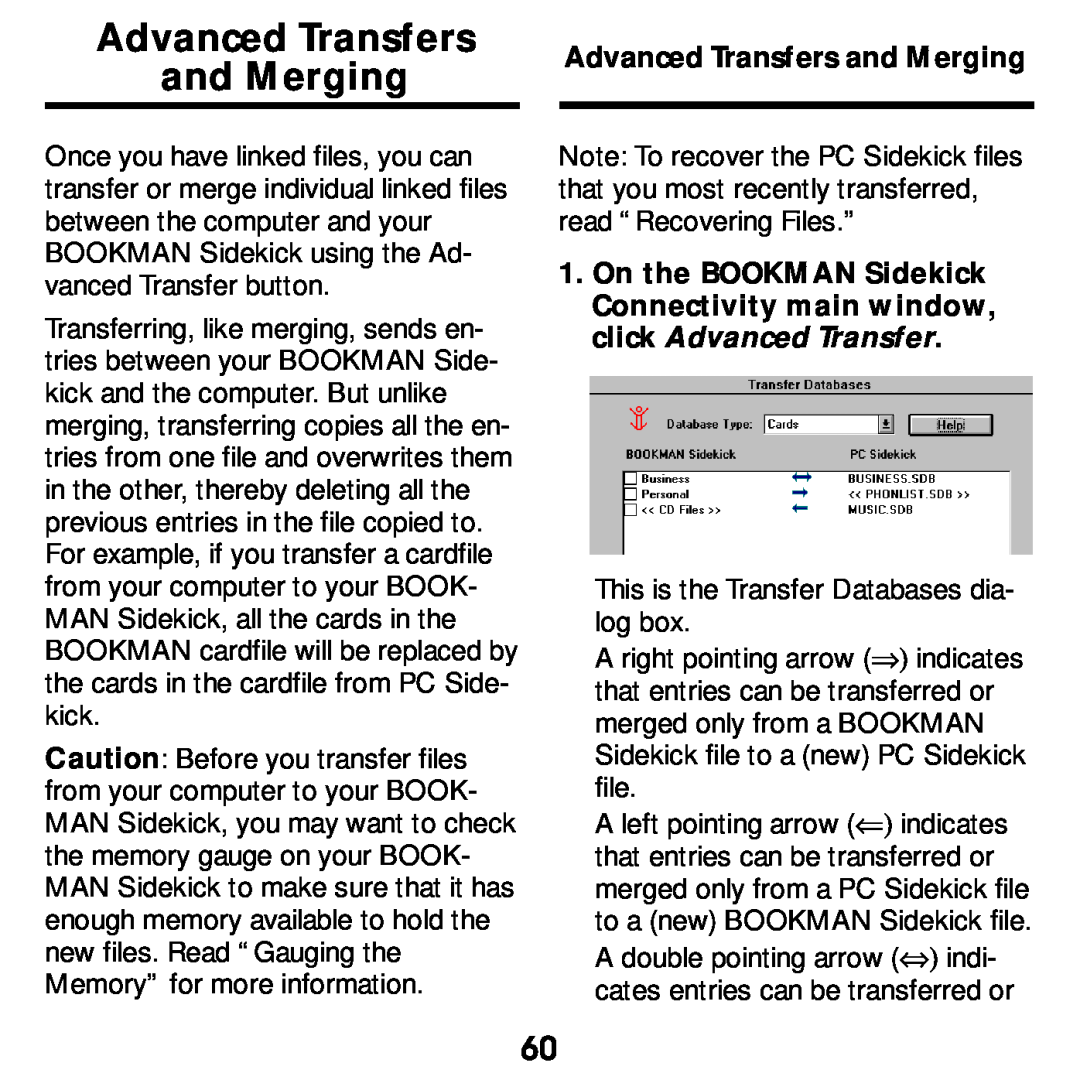 Franklin SDK-763, SDK-765 manual Advanced Transfers and Merging 