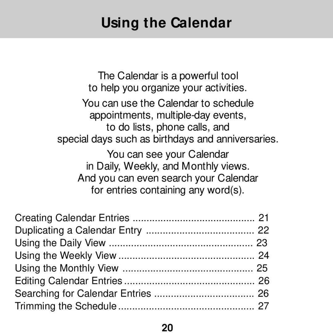 Franklin SDK-763, SDK-765 manual Using the Calendar 