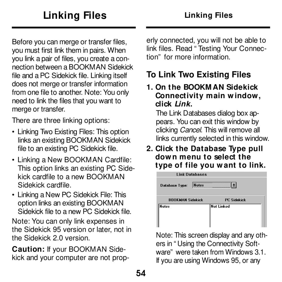 Franklin SDK-763, SDK-765 manual Linking Files 