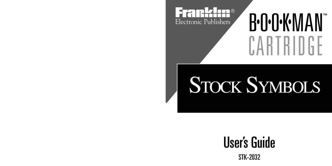 Franklin STK-2032 manual Stock Symbols 