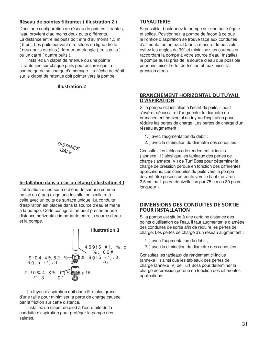 Franklin TB1CI, TB15CI, TB2CI owner manual Tuyauterie, Branchement Horizontal DU Tuyau D’ASPIRATION 