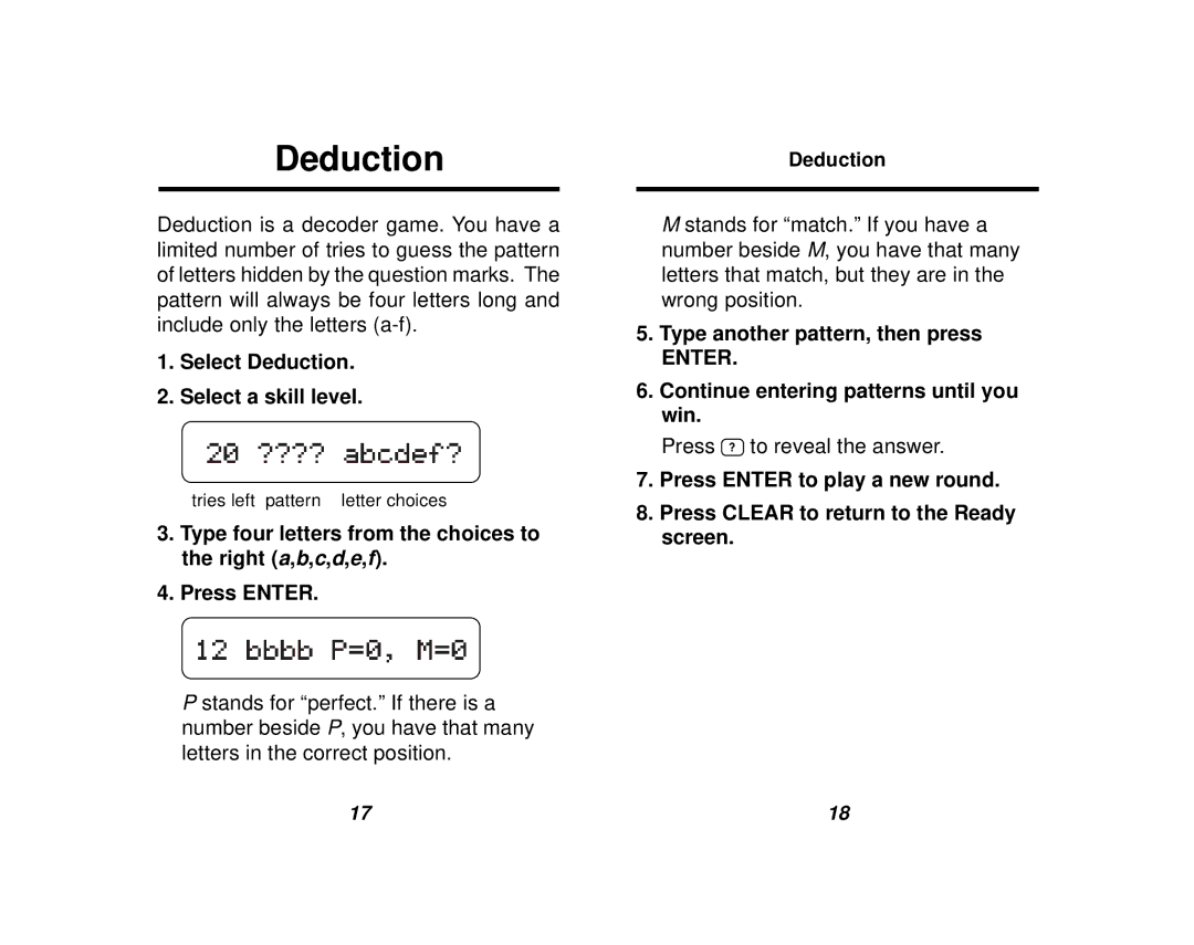 Franklin TMQ-200 manual Deduction, Enter 