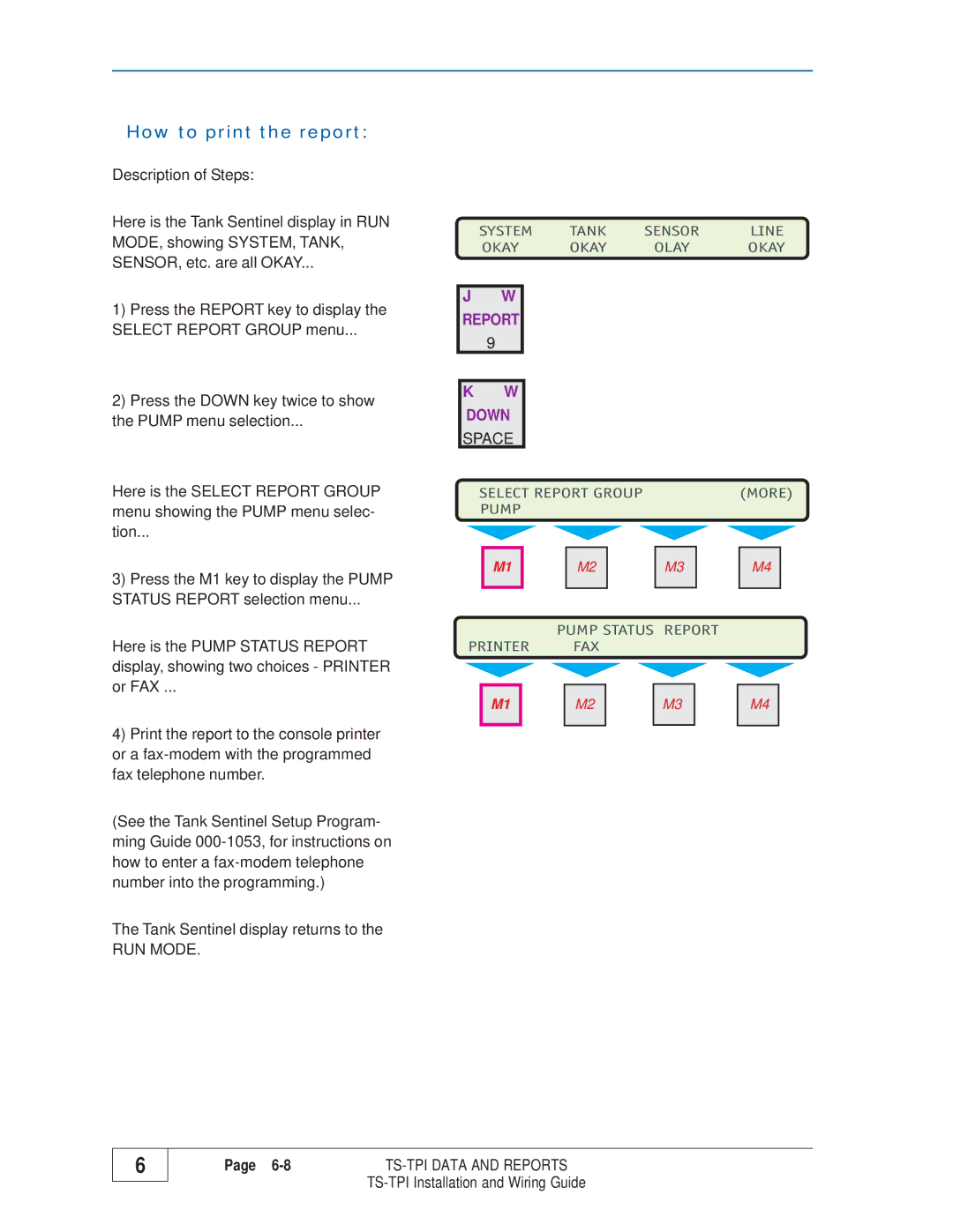 Franklin TS-TPI manual How to print the report, RUN Mode 