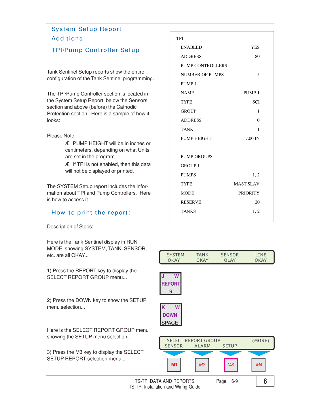 Franklin TS-TPI manual System Setup Report Additions TPI/Pump Controller Setup 