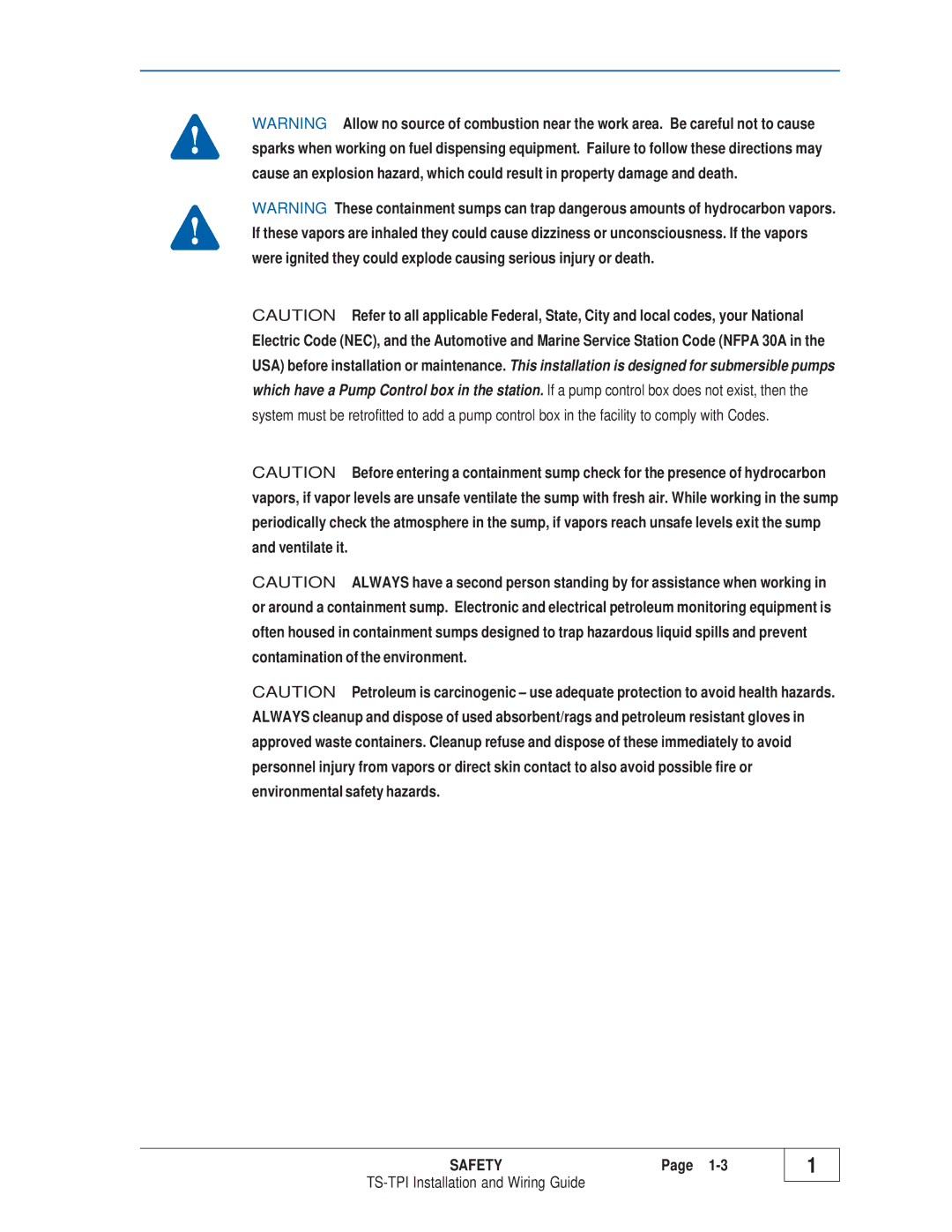 Franklin TS-TPI manual Safety 