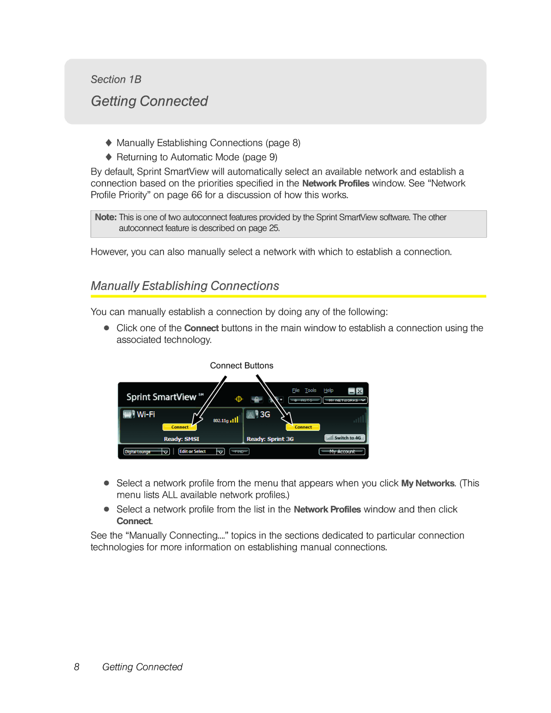 Franklin U600 manual Getting Connected, Manually Establishing Connections 