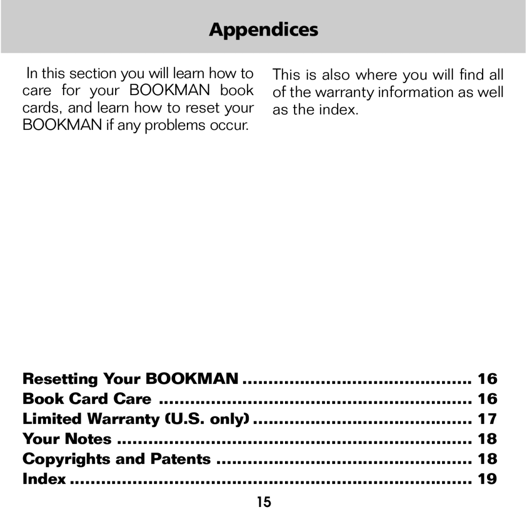 Franklin XGT-2043 manual Appendices 