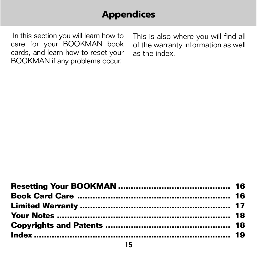 Franklin XST-2051 manual Appendices 