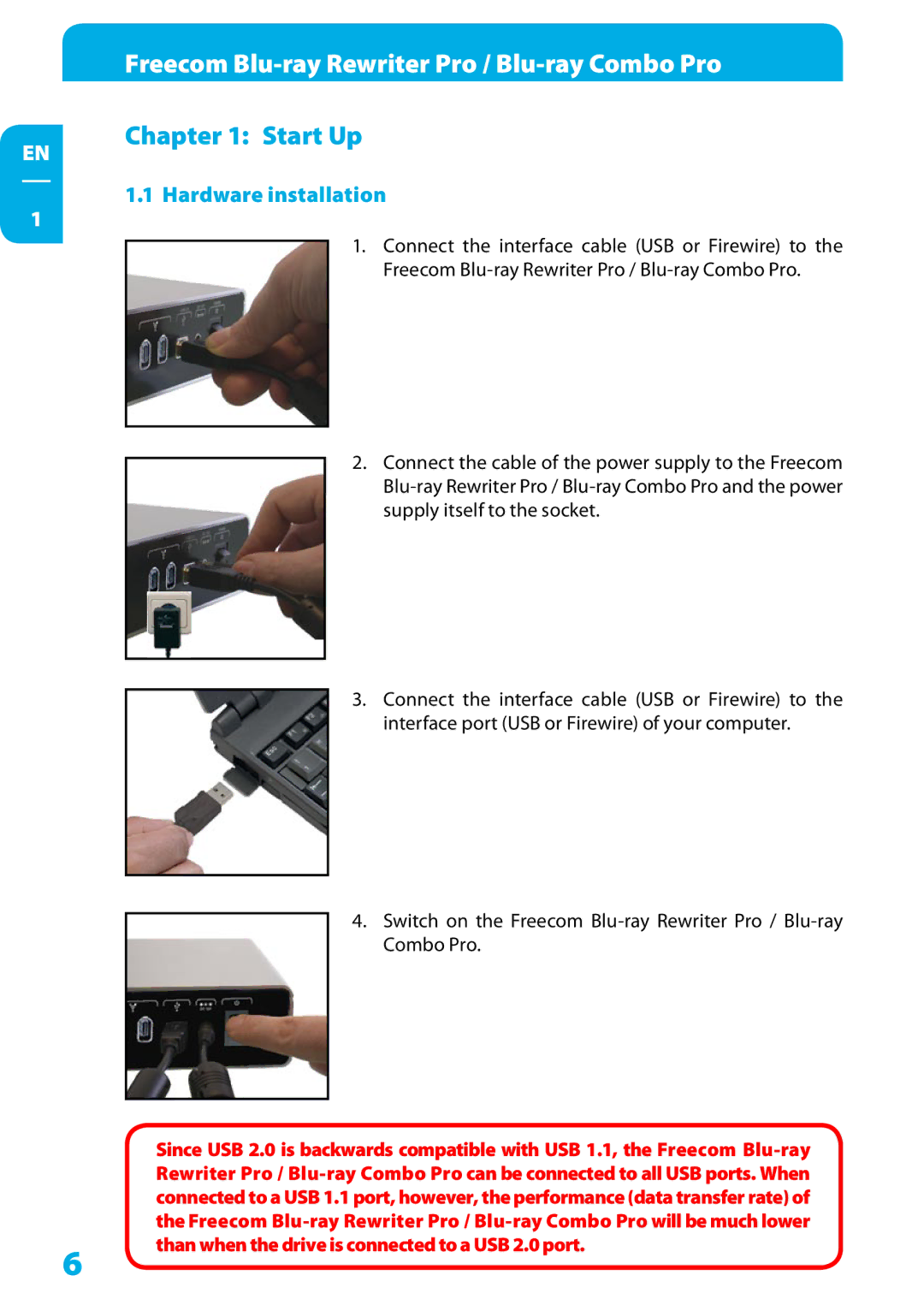 Freecom Technologies 220AW8FB/00LCD user manual Start Up, Hardware installation 