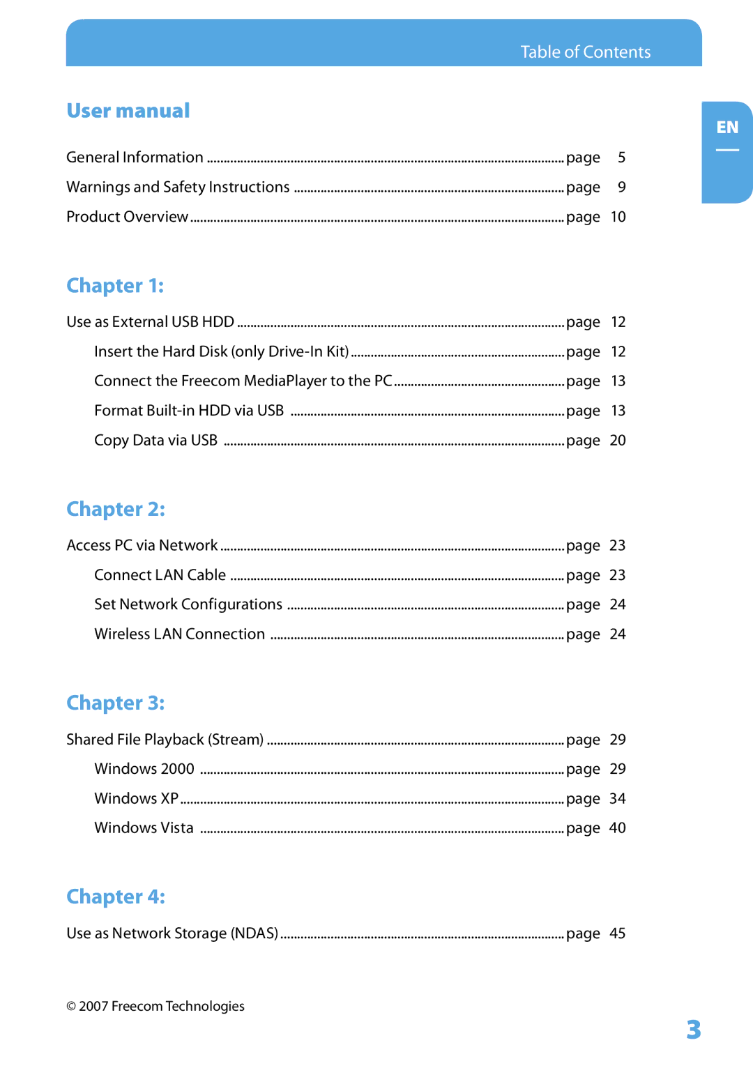 Freecom Technologies 350 user manual Chapter 