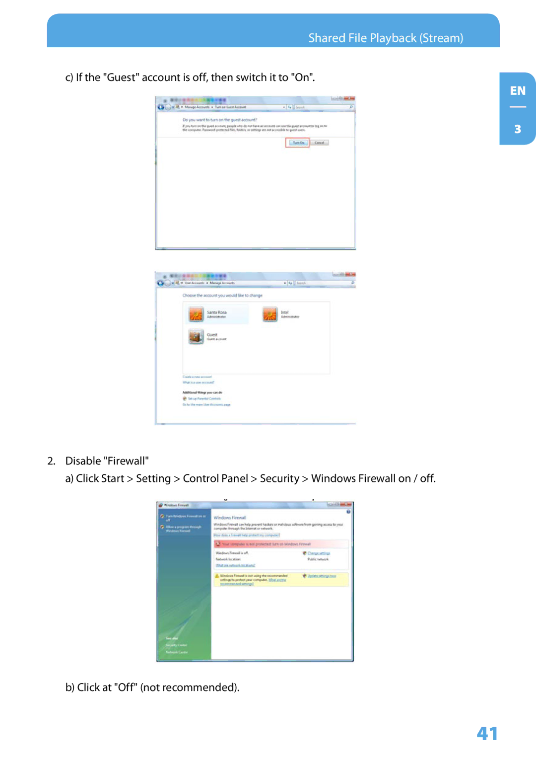 Freecom Technologies 350 user manual Shared File Playback Stream 